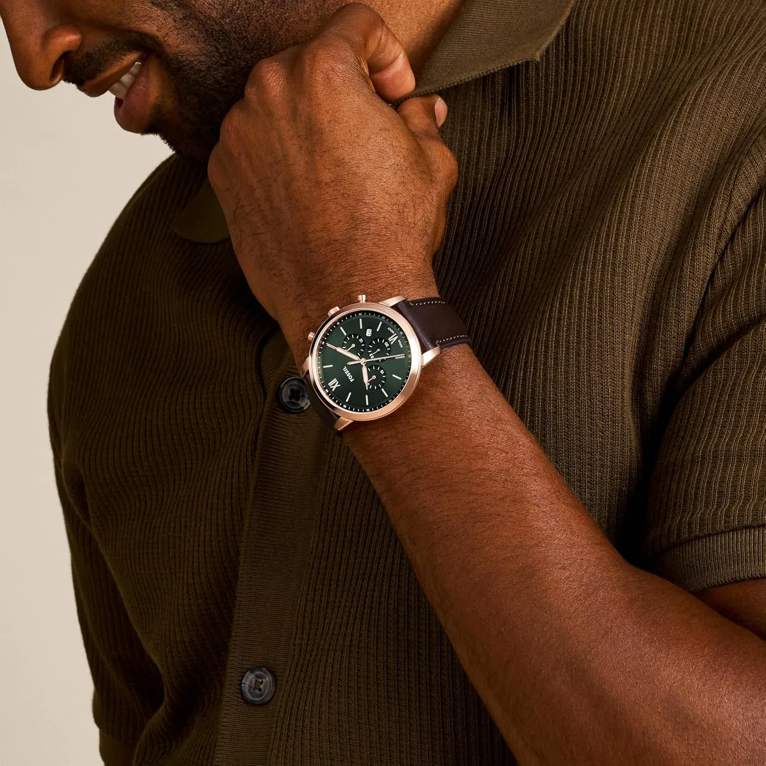Chronograph Watch Fossil Men's Neutra shortcut Quartz Stainless Steel and Leather 