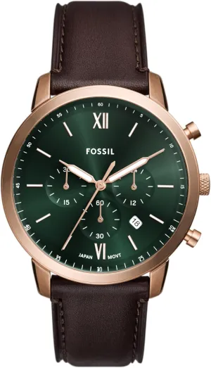 Chronograph Watch Fossil Men's Neutra shortcut Quartz Stainless Steel and Leather 