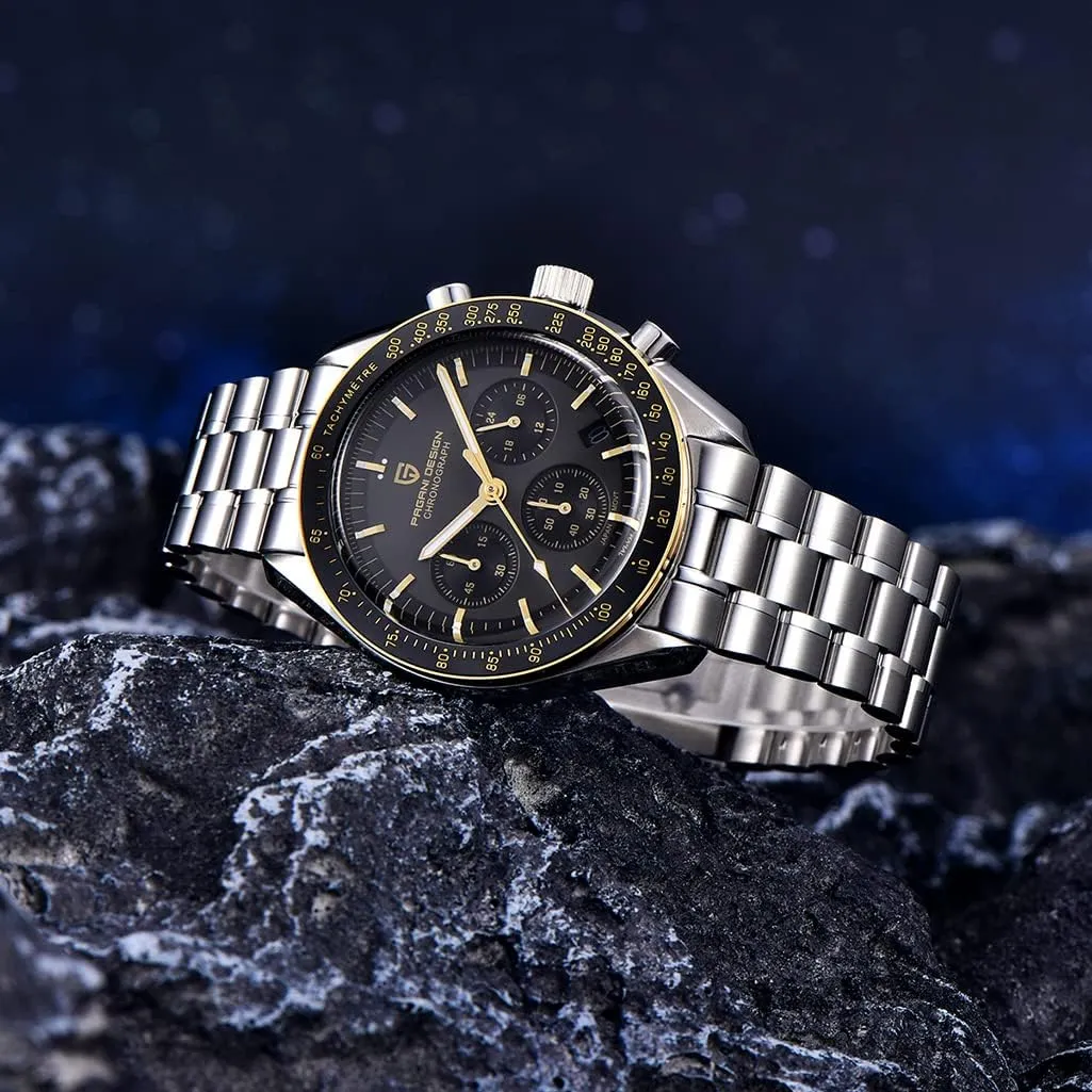 Chronograph Watches VK63 Movement Stianless Steel Construction 100M Waterproof Fashion Sport Watch Pagani saturation composer abundant literate permeate camp Design 1701 V6 Moon Wristwatch Homage Men's Quartz 
