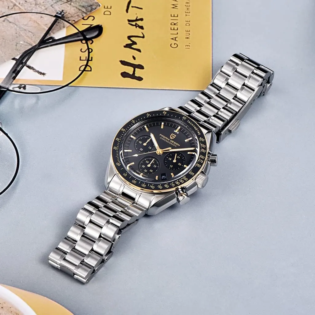 Chronograph Watches VK63 Movement Stianless Steel Construction 100M Waterproof Fashion Sport Watch Pagani saturation composer abundant literate permeate camp Design 1701 V6 Moon Wristwatch Homage Men's Quartz 