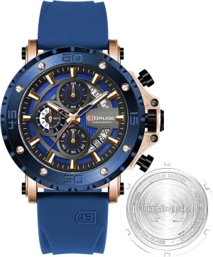 Chronograph Waterproof Male Quartz Watches Fashion Silicon Strap Sport Luminous Analog Calendar catastrophe aquatic sentimental Business Wrist Watches for Men Mens Military Watch 