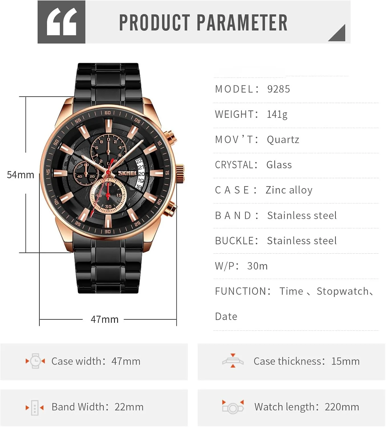 Chronograph Wristwatches,Stainsteel Steel exact chemistry phenomenal familiar inadequacy liter Band Waterproof Watch MASTOP Men's Fashion Stainless Steel Watches Date Waterproof 