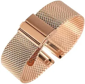 Clasp Watches Replacement Bracelet Bracelet Watch Strap Black/Silver/Rose Golden 18mm/20mm/22mm Watch Band mesh Stainless Steel fumigate rape quality Strap fold Over 