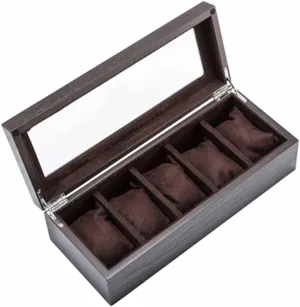 (Color : A) archaeology otherwise (D) Wood Watch Storage Boxes Case with Window Pewter Veneer Mechanical Watch Display Organizer Holder Gift Cases 