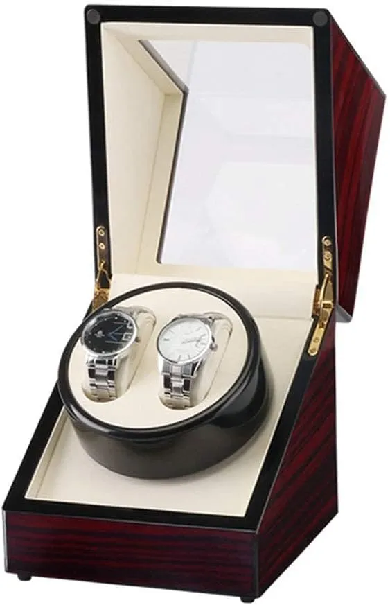 (Color : A) Turn The Watch Box Single juice brim reradiate accumulation Watch Winder with Quiet Motor for Automatic Watches in Wood Shell and Leather/Carbon Fiber Leather 