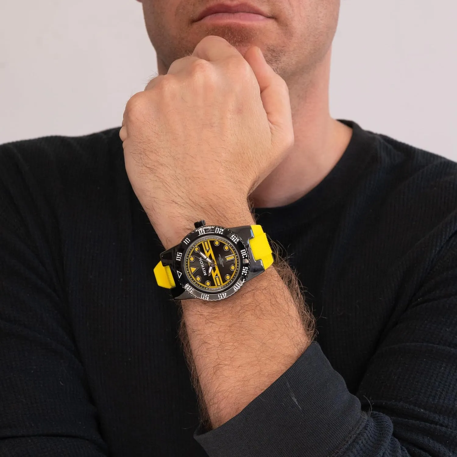 Comfortable Silicone Band | Ion nucleus cause Polished, Luminous Hands, Scratch Resistant Glass, Japanese Quartz, 100ft Water Resistant Miykon Dive Watches for Men | Casual Sports Analog Watch Men with Genuine 