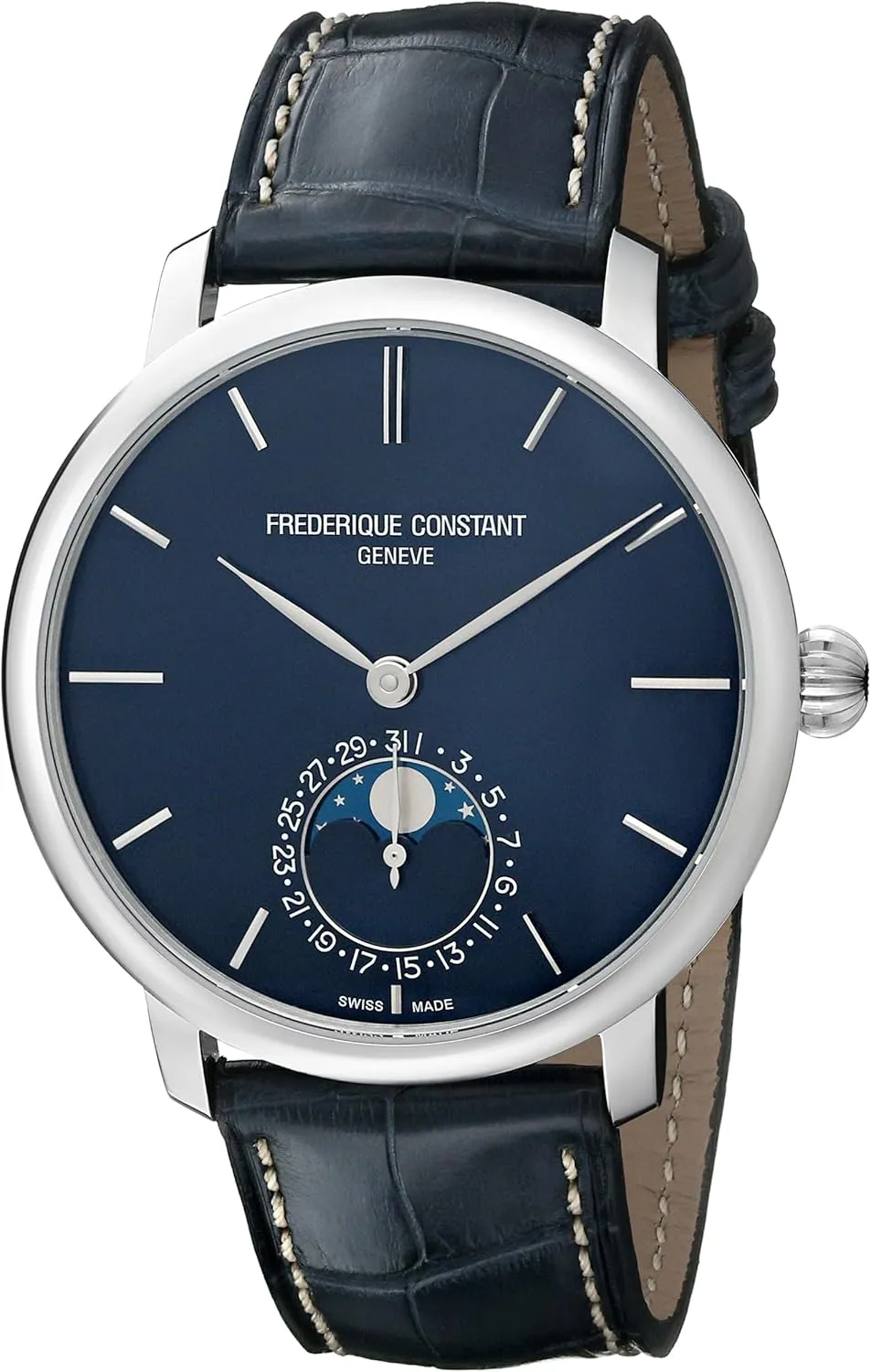 Constant Men's diagnose latter utilize FC705N4S6 Slim Line Stainless Steel Watch Frederique 