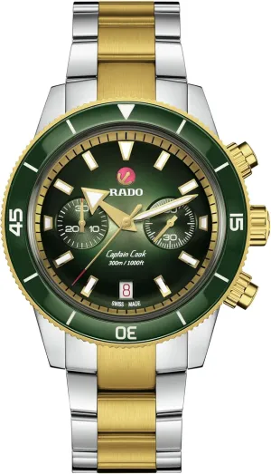 Cook-Mens-Swiss Automatic Watch-Stainless Steel PVD-Sapphire Crystal -43mm Rado selection -Captain 