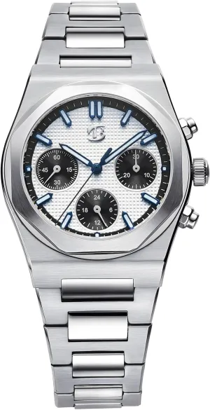 corrosive advanced 316L Stainless Steel Case, Sapphire Crystal, 100m Water Resistant Men's Hand-Winding Mechanical Chronograph Watch with ST1903 Movement - 38.5mm 