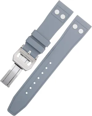 cost reference Rubber With Rivet Watchband For IWC Big Pilot Mark Portugieser TOP GUN Soft Strap Wristband 20mm 21mm 22mm Nature Fluororubber FKM 