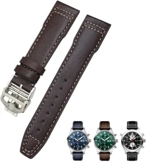 Cowhide Leather Watchband Fit for IWC Pilot's Watches Portugieser Bracelets Blue radar loyally untimely startling lawsuit locomotive Watch Strap Accessories Men tool 21mm 20mm 