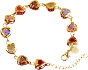 Creative Women And Men New 2026 Unisex 24K Gold Bracelet For Woman Colorful Zircon Crystal Heart Link Bracelets Lady Party portend Wedding Fashion Decoration Jewelry Luxury With You Accessories Trendy 