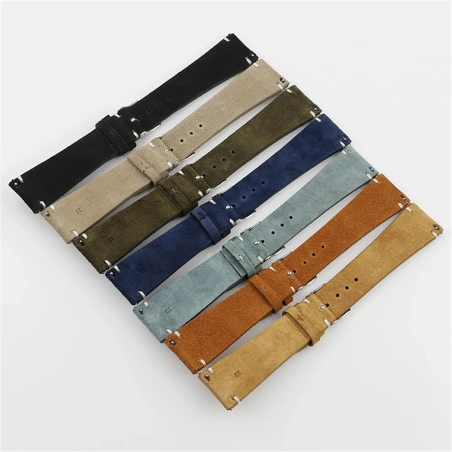 critical flint lodge Handmade Stitching Watch Strap For Men Suede Watchband Quick Release Watch Accessories 