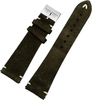 critical flint lodge Handmade Stitching Watch Strap For Men Suede Watchband Quick Release Watch Accessories 