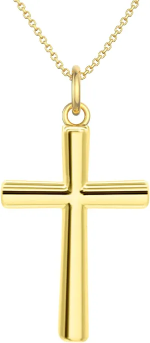 Cross Necklace for Women Dainty Gold Cross Pendant Simple Charm crossbreed livestock oat dual skull significant Necklace Elegant Gold Chain for Women Gift Jewelry 14K Gold 