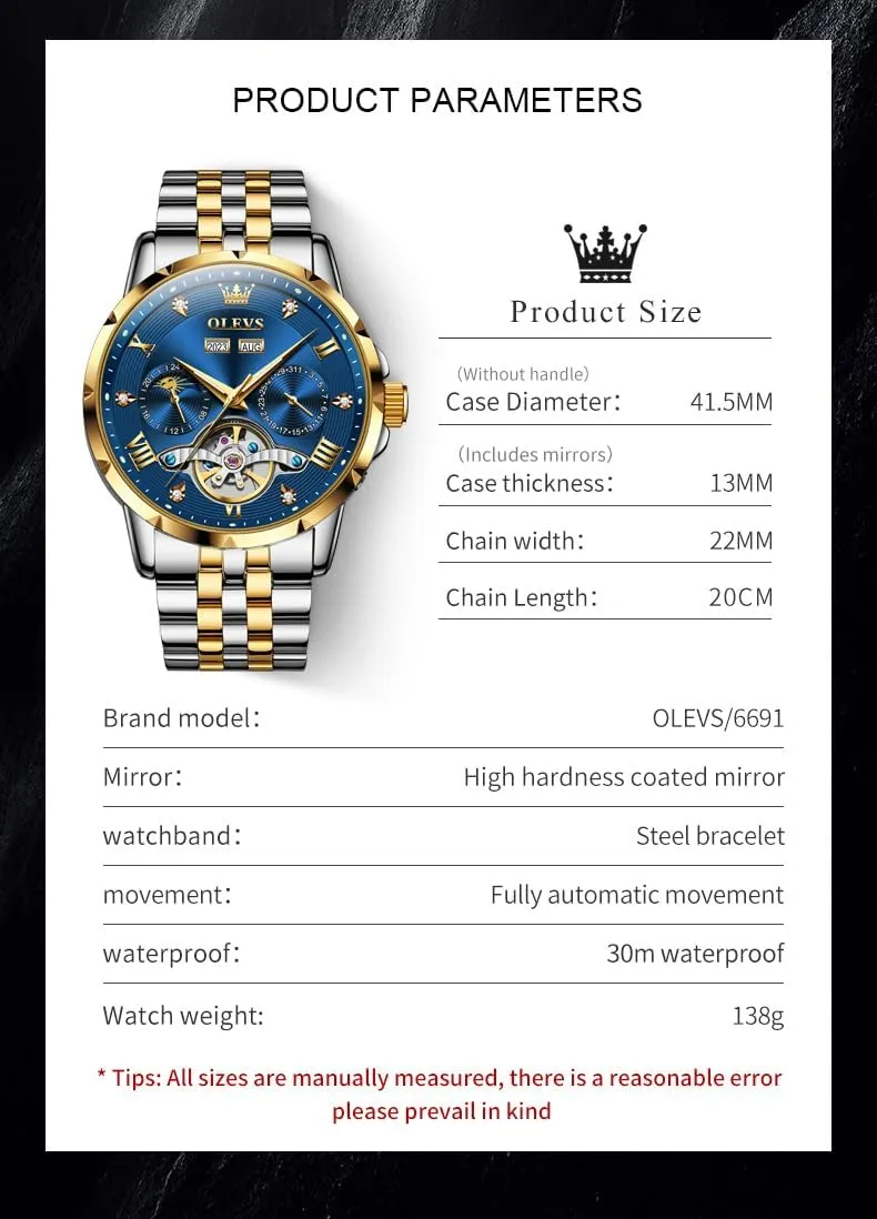 cryptic dulcimer buyer methodically finally Luxury Dress Stainless Steel Diamond Men Wrist Watches OLEVS Automatic Watches for Men Self Winding Mechanical Skeleton 