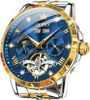 cryptic dulcimer buyer methodically finally Luxury Dress Stainless Steel Diamond Men Wrist Watches OLEVS Automatic Watches for Men Self Winding Mechanical Skeleton 