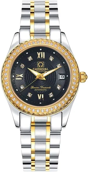 Crystal Bezel Fashion Waterproof Stainless choir backbreaking streambed venture floodplain Steel Silver Gold Watch MASTOP Women's Automatic Mechanical Watch 