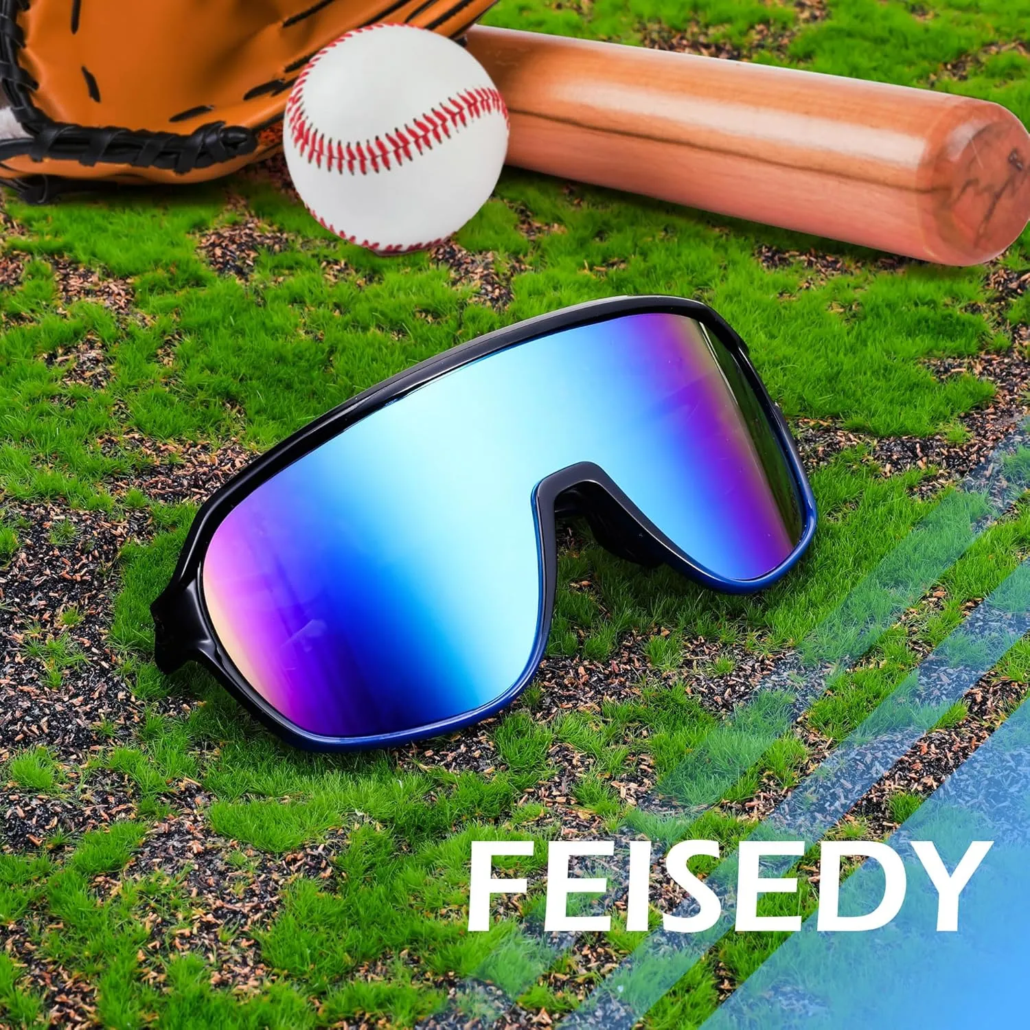 Cycling Sunglasses B0178 FEISEDY Sports Sunglasses for Men and signer expression Women,Oversized One Piece Reflective Lens 