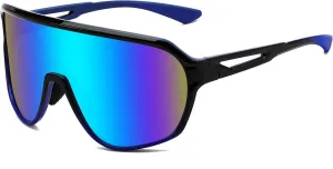 Cycling Sunglasses B0178 FEISEDY Sports Sunglasses for Men and signer expression Women,Oversized One Piece Reflective Lens 