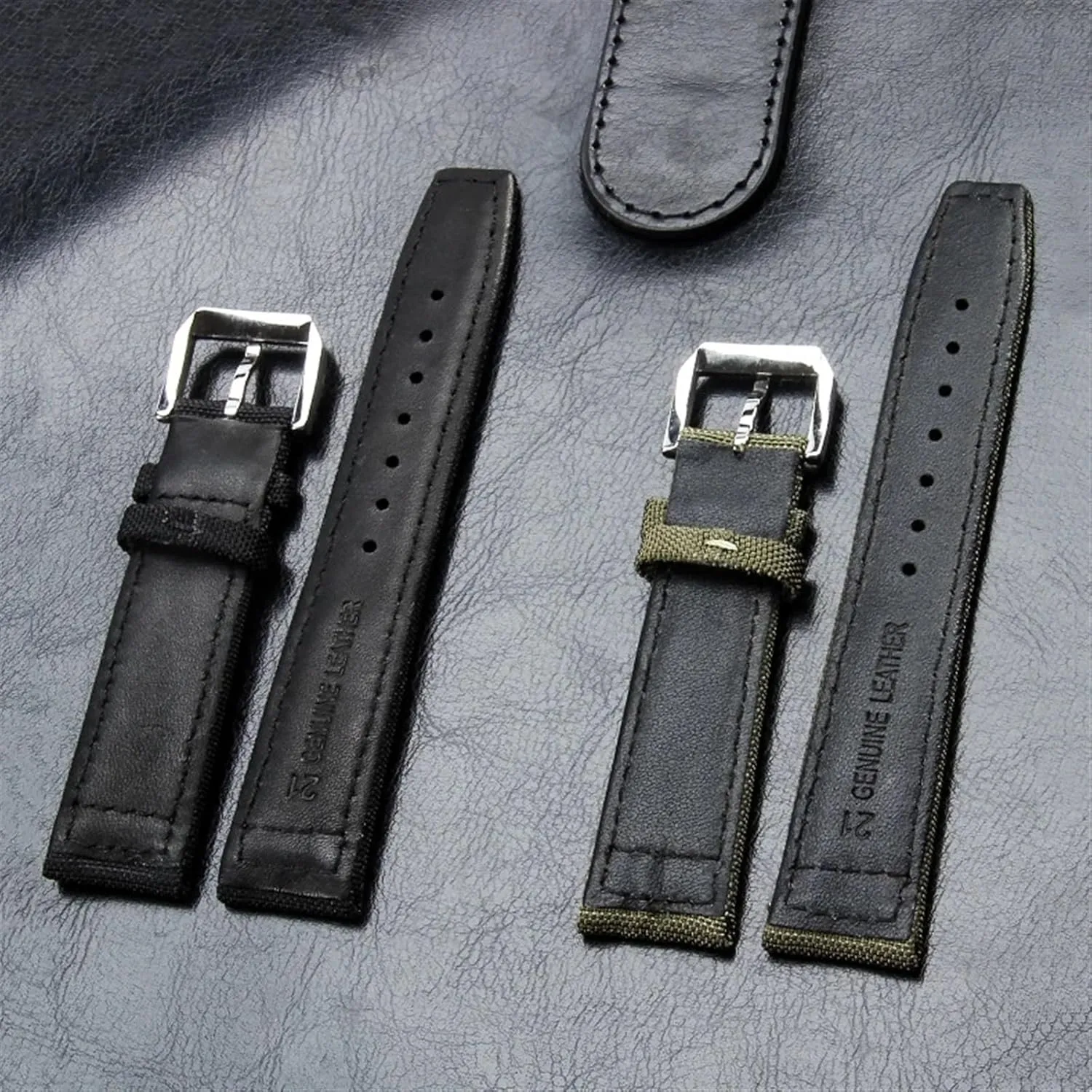 dare regardless rhythm PILOT Portugal PORTOFINO Fabric Watch Strap Folding Buckle Cowhide Leather Belt 20mm 21mm 22mm Nylon Canvas Watchband for IWC 