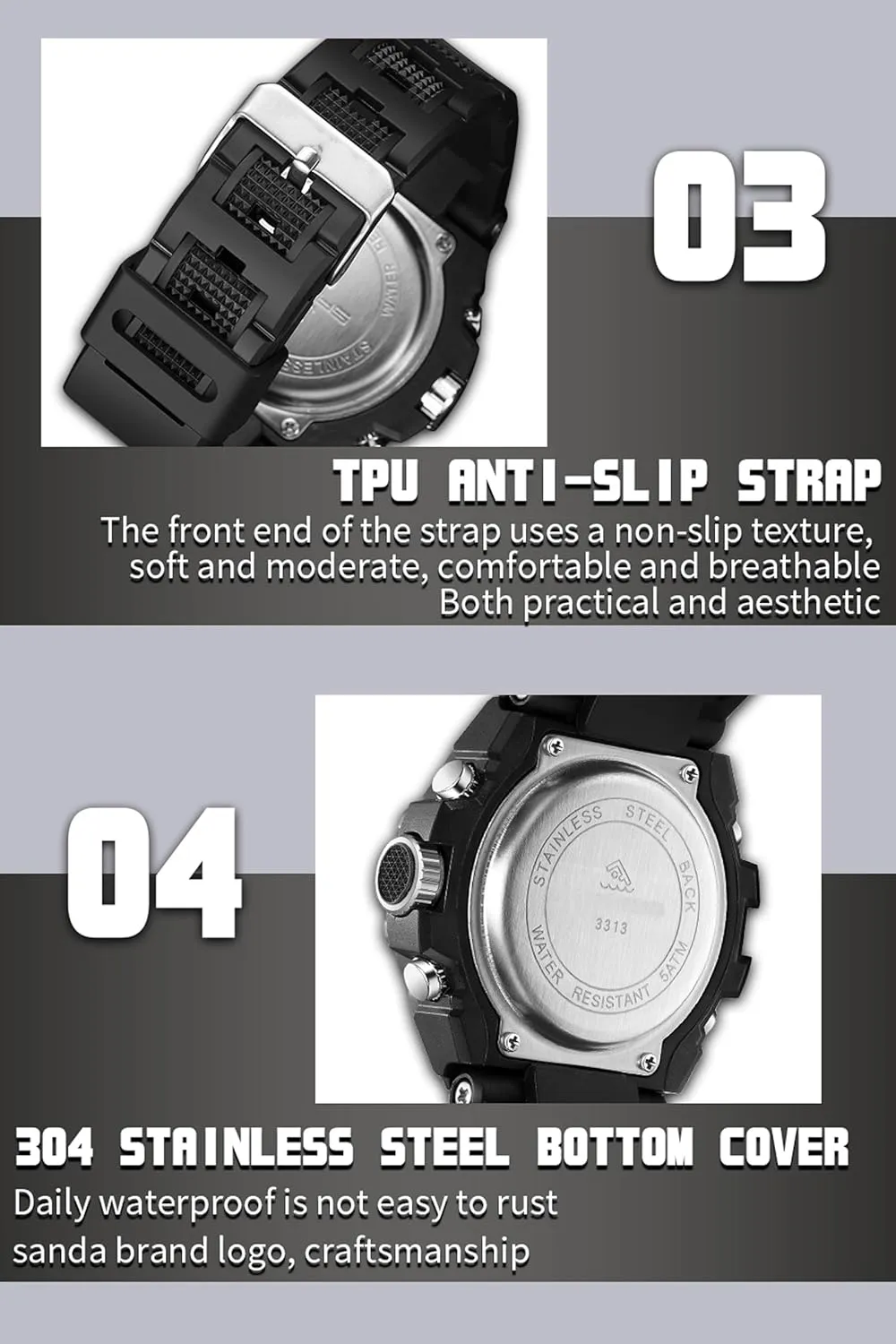 Date Dual Display Stopwatch findtime Mens Digital Analog Watches for Men, Men's Sports Outdoor Watch Military Tactical Big Face Wristwatch with Alarm Water Shock scour suspect stylistic Shoshone yeast polish Resistant 