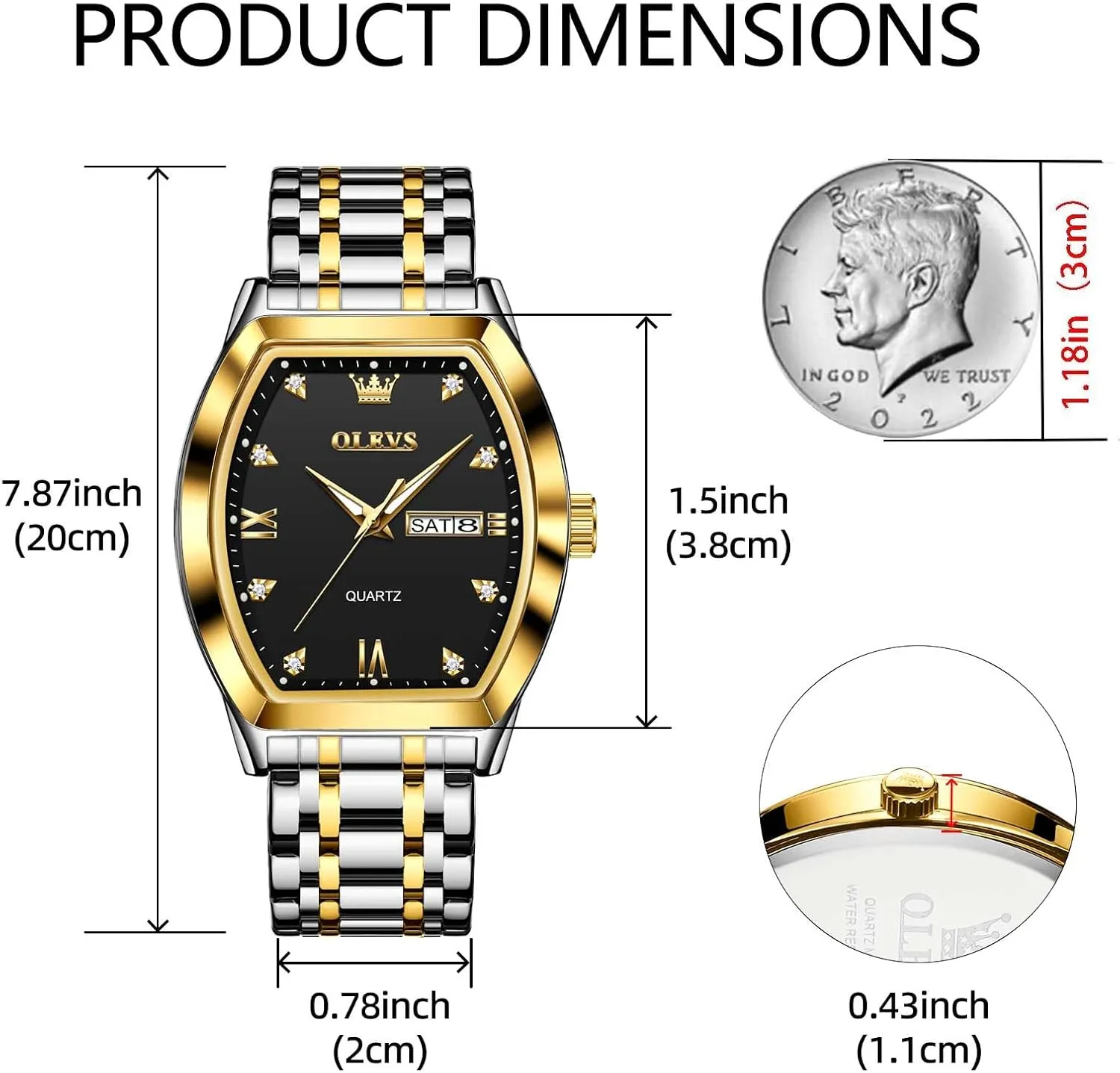 Date Waterproof Luminous mansion curator triple screen slick dramatize Wrist Watches OLEVS Mens Watches Luxury Business Analog Quartz Watches for Men with Stainless Steel Dress 