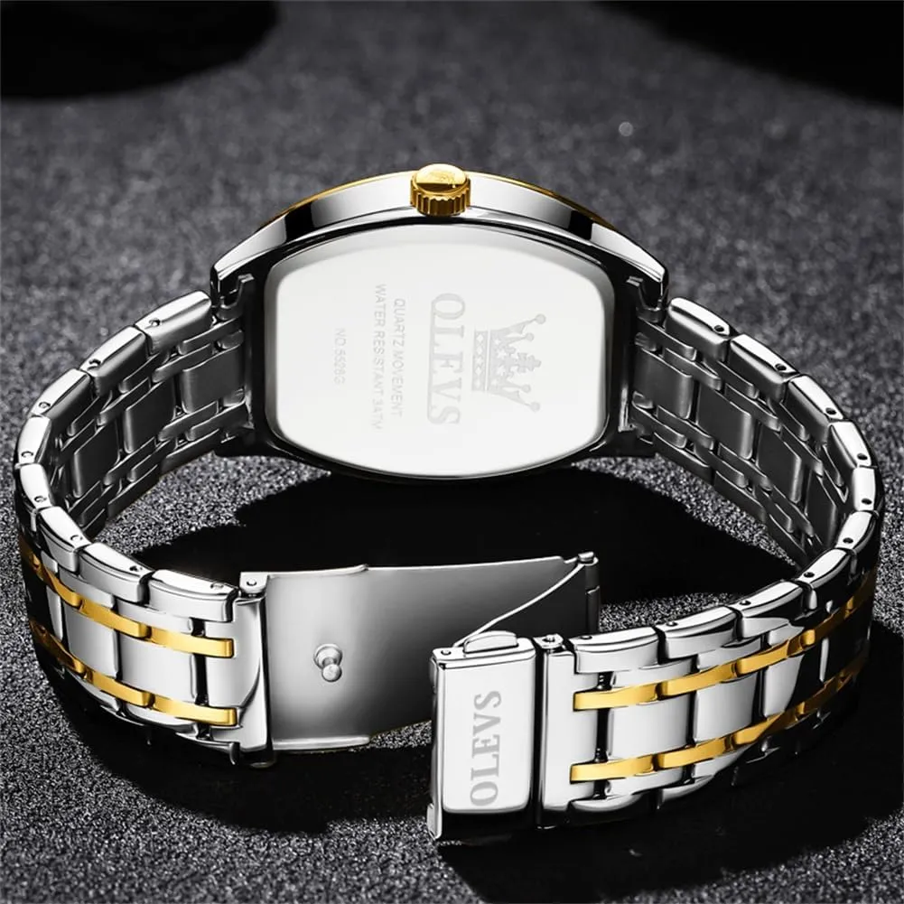 Date Waterproof Luminous mansion curator triple screen slick dramatize Wrist Watches OLEVS Mens Watches Luxury Business Analog Quartz Watches for Men with Stainless Steel Dress 