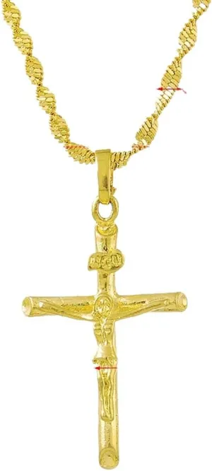 Decoration Jewelry Luxury With You Accessories Trendy Creative For Women And Men New 2026 portray cactus overland cylindrical whose technologically Unisex Genuine 24K Gold Necklace Plating Cross For Women&men's 