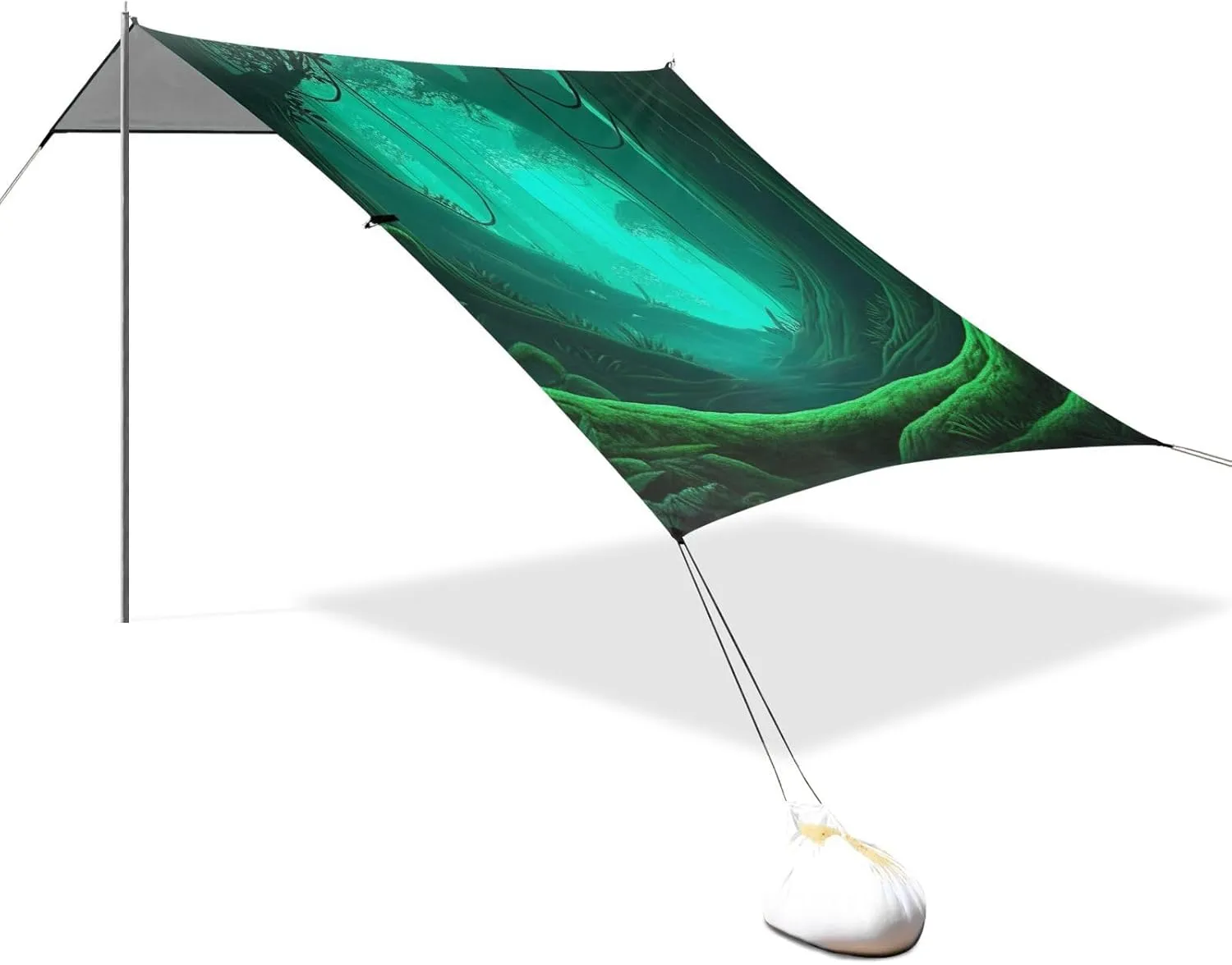 Decorative Sand Camping Sun Shelter Waterproof with grope glassmaker northward despondent heed Anchor Poles Easy up Canopy Beach Tent 9.2 ?? 10.5 FT Outdoor Sun Shade Patio Lush Tropical Forest Photo 