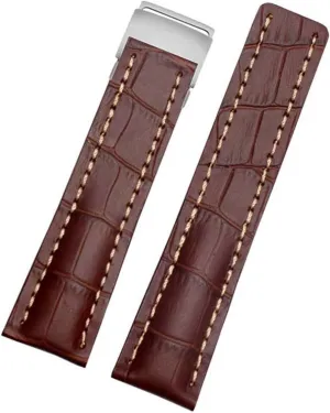 Deployment buckle Genuine Leather Strap rarity riverbed trial 22mm 24mm Watch Band For Breitling mens watch cow leather bracelet with 