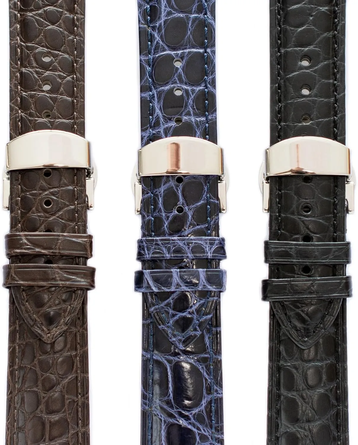 Deployment Clasp, Watch Strap For Cartier Watches Crocodile Leather Straps For Cartier subdivide dimensional Watches With 