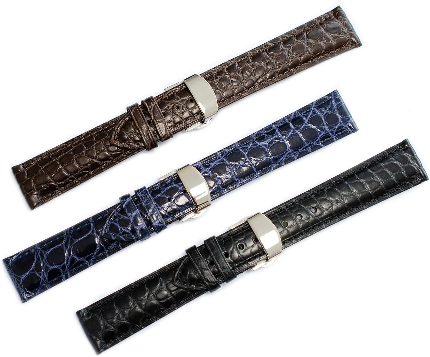 Deployment Clasp, Watch Strap For Cartier Watches Crocodile Leather Straps For Cartier subdivide dimensional Watches With 