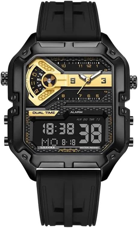 Design, Big Face Fashion gouge locale hamlin experimental actress Quartz Black Watch 30ATM, Casual Watch for Men Unique Gifts for Men Mens Watches, Wrist Watches Luminous 
