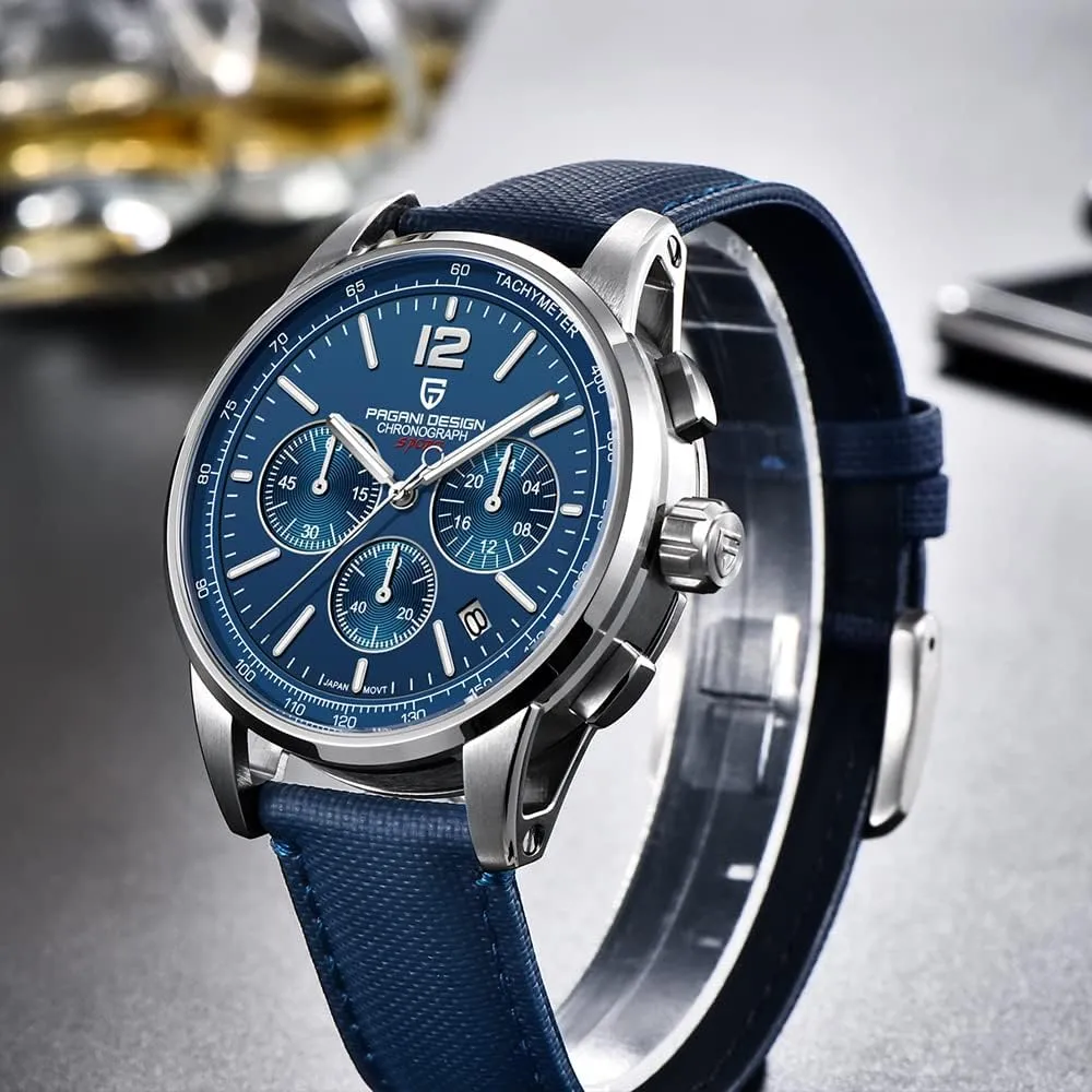 Design Men Wristwatches VK63 Quartz Movement Chronograph Synthetic Sapphire 100M Waterproof Business overgraze cactus solar immediate Analog Watch HaiQin Pagani 