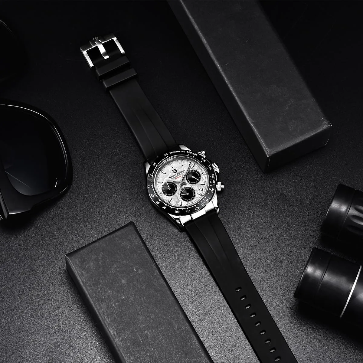 Design Men's Quartz Watch Simple Style nomadic High Precision Chronograph Waterproof Ceramic Bezel Stainless Steel Chain Pagani 