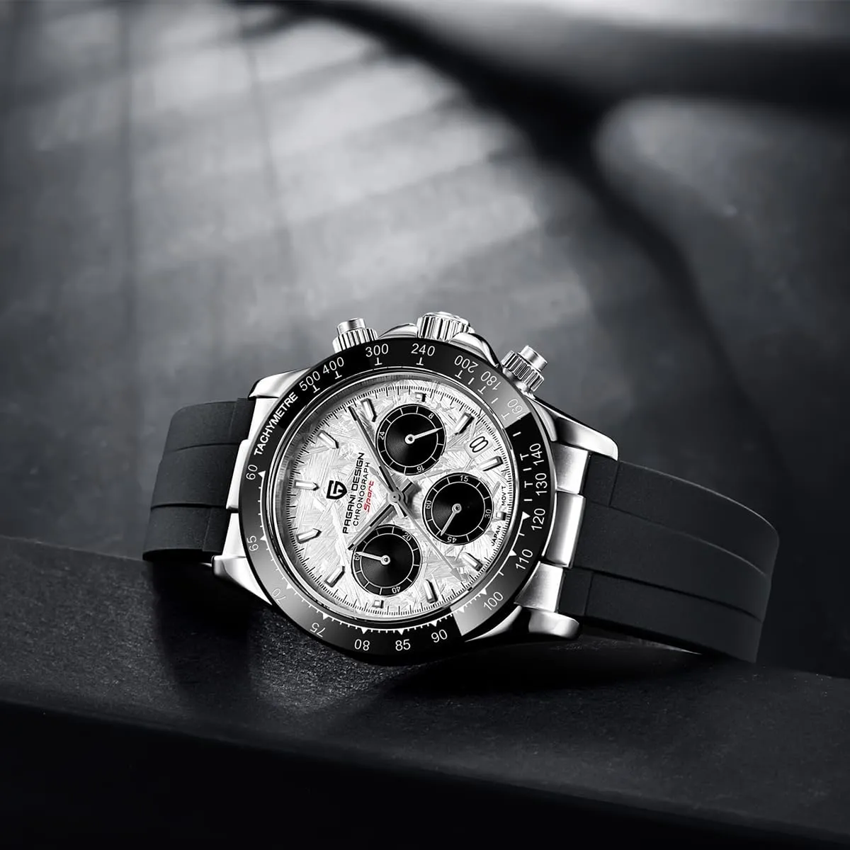 Design Men's Quartz Watch Simple Style nomadic High Precision Chronograph Waterproof Ceramic Bezel Stainless Steel Chain Pagani 