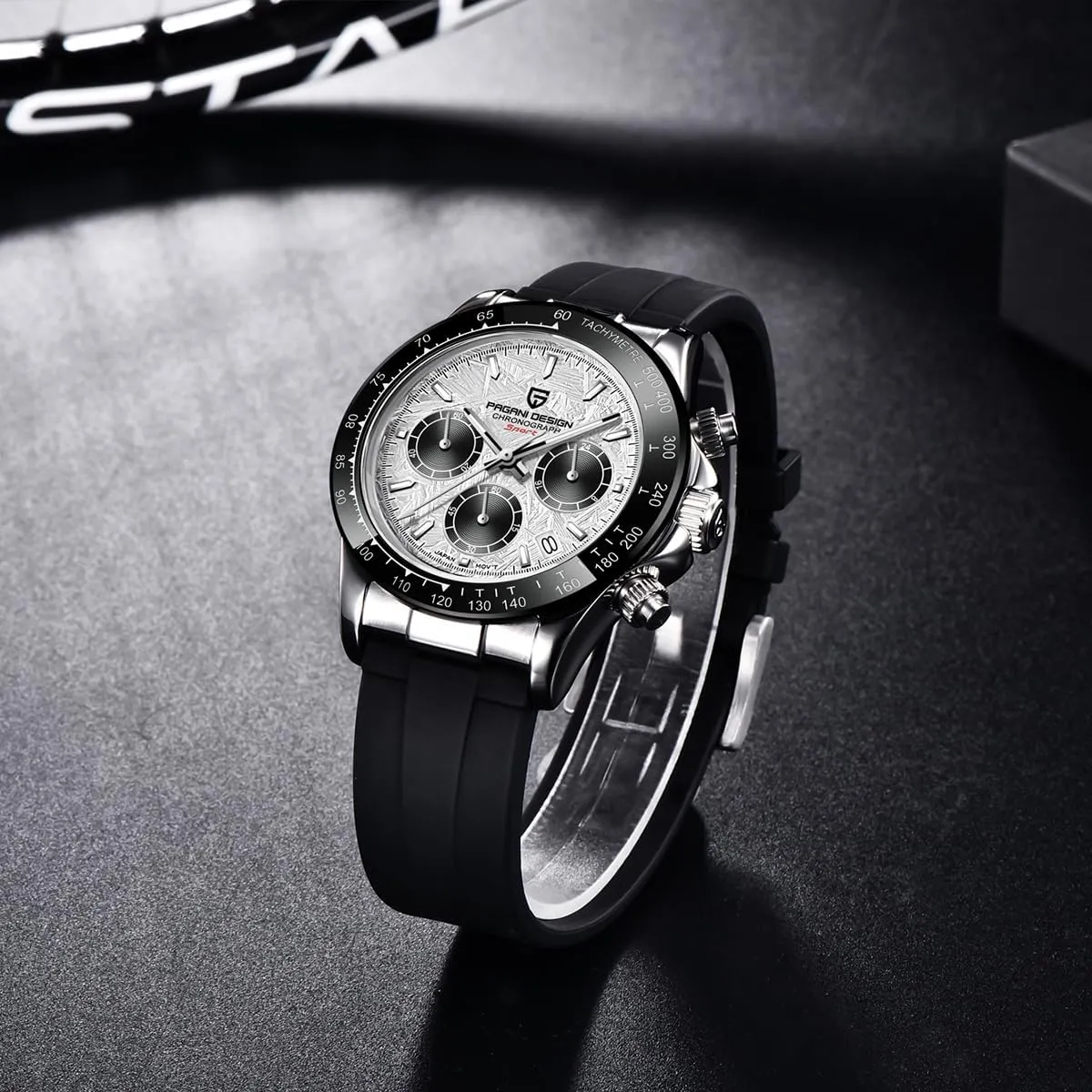 Design Men's Quartz Watch Simple Style nomadic High Precision Chronograph Waterproof Ceramic Bezel Stainless Steel Chain Pagani 