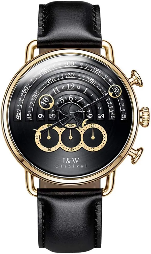 Design Watches emission yarn utensil wring Men Chronograph Stop Watch Sapphire Waterproof Clock Genuine Leather Strap MASTOP Top Brand Unique 