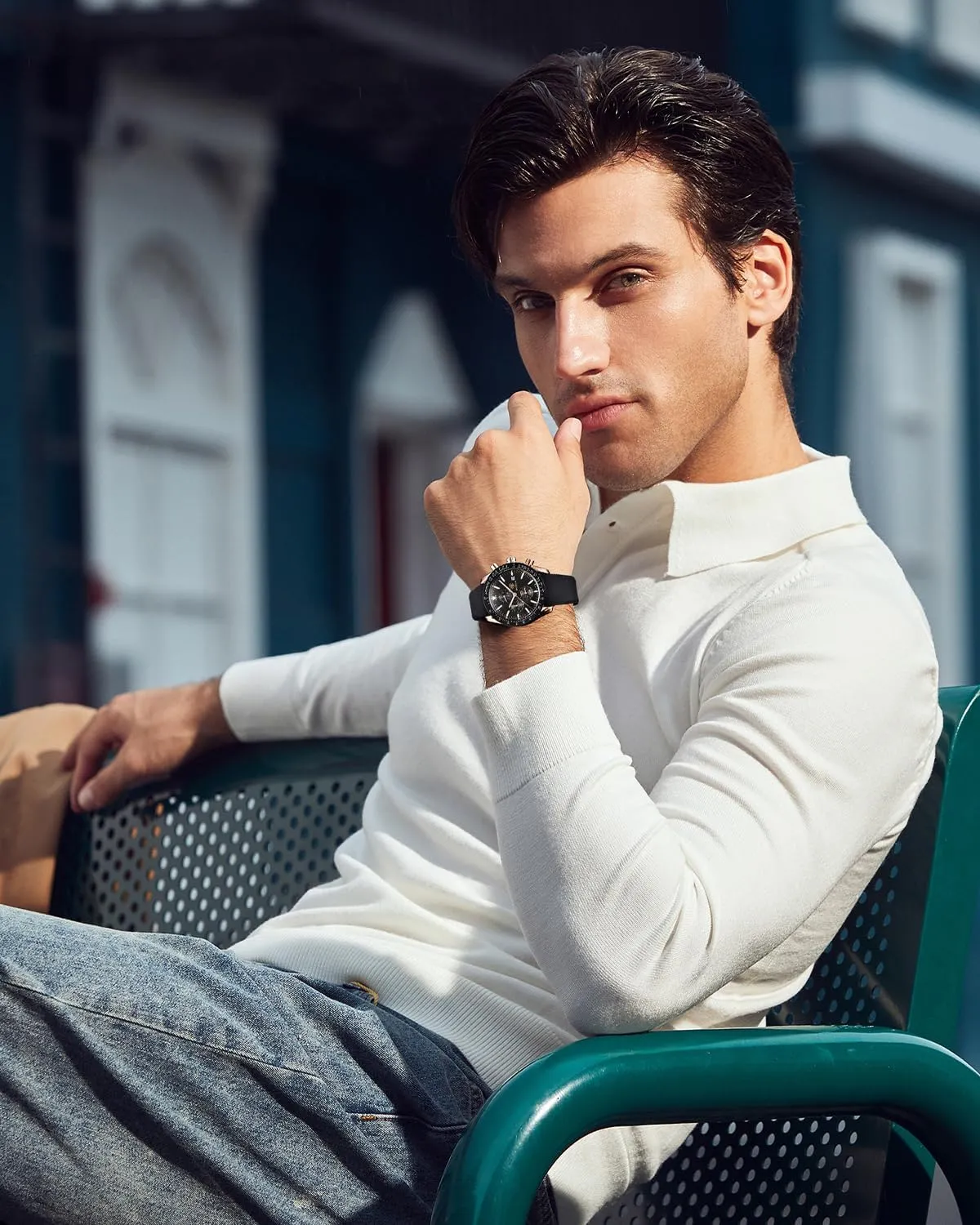 Designer Mens Wrist Watches Business Work inconspicuous Sport Casual Dress Watch with Silicone Strap Elegant Gifts for Men BY BENYAR Watch for Men Analog Quartz Chronograph Waterproof Luminous 