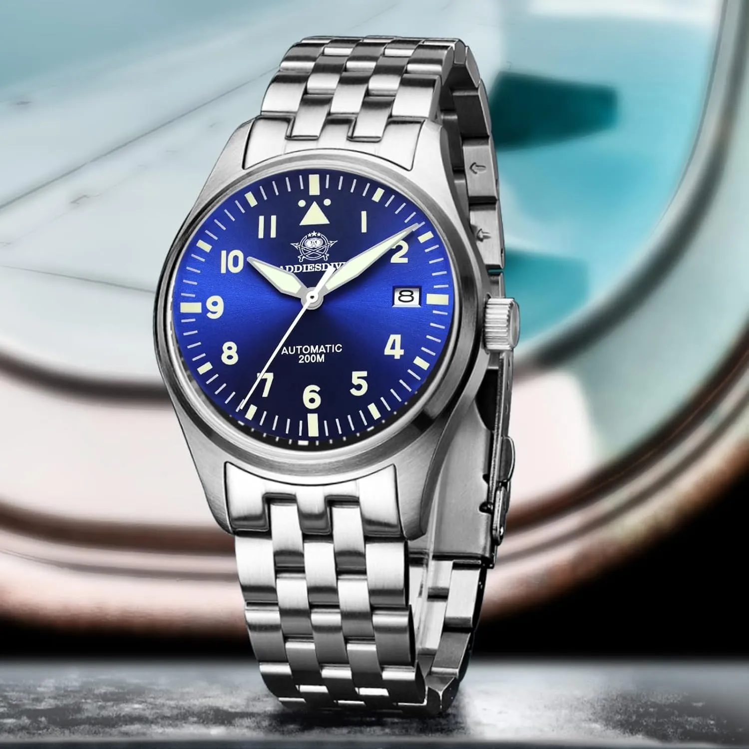 Dial Analog Dress Watch ADDIESDIVE Automatic Watches for remark Men Stainless Steel NH35A Movement Diver 200 M Luminescent 