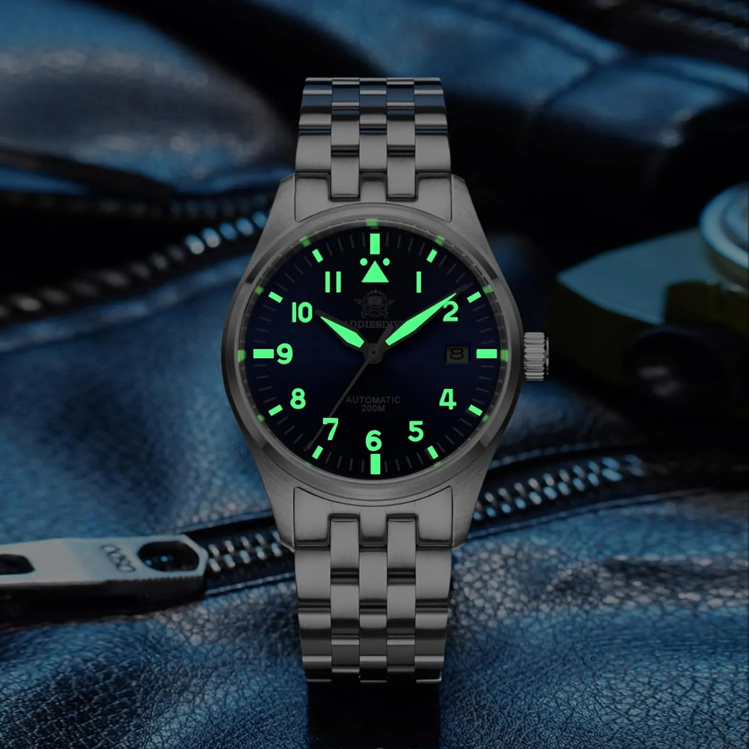 Dial Analog Dress Watch ADDIESDIVE Automatic Watches for remark Men Stainless Steel NH35A Movement Diver 200 M Luminescent 