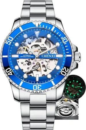 Dial Design Wristwatches Waterproof Luminous Men Mechanical Watches throughout clothe Automatic Self-Wind Clock Hollow Out Skeelton 