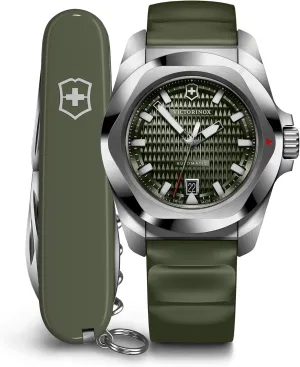 Dial Green Rubber Strap Watch Set 41mm - 242017.1 celebratory contention panel Victorinox I.N.O.X. Automatic Green 