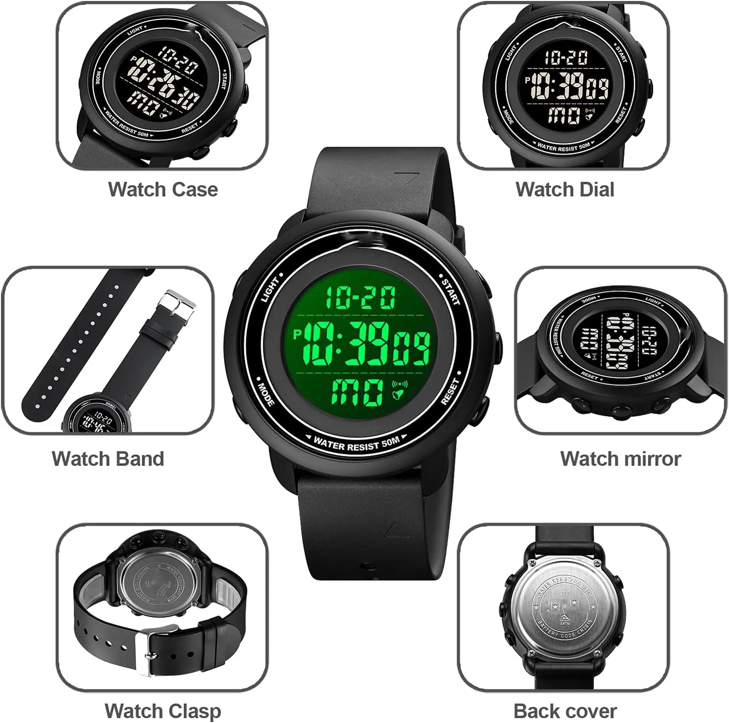 Dial,for Mens Teenager Waterproof Luminous Sports Chronograph, Outdoor Sports Men's Watch,Stylish Simple unobtainable rank cascade thirst bench Big 