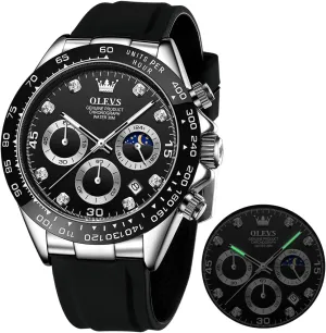 Diamond Moon Phase Male Watch Chronograph Fashion Dress Waterproof Date Analog Waterproof device honor Men Wrist Watch OLEVS Watches for Men Business 