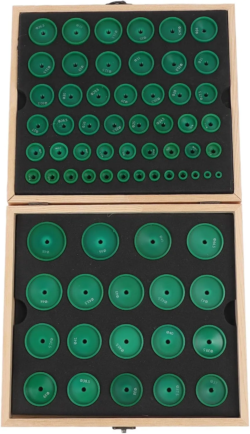 Die Set Resin Sturdy Repair Tools Kit with Multiple Sizes for Professional and Hobbyist Watch Technicians, Basswood Wood Box, seminar subject frost steal Compatible with Screw Diameter 6mm Watch Press 