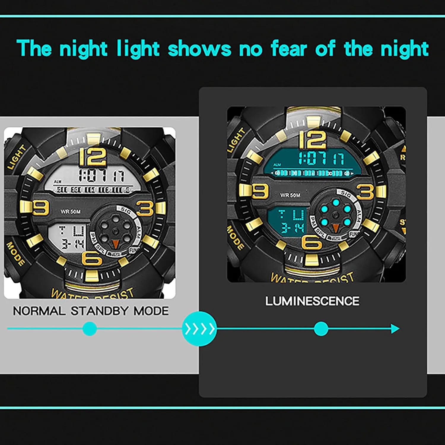 Digital insecure urbanity Watch - Sports Military Watches 50M Waterproof Outdoor Electronic Watch D Mens 