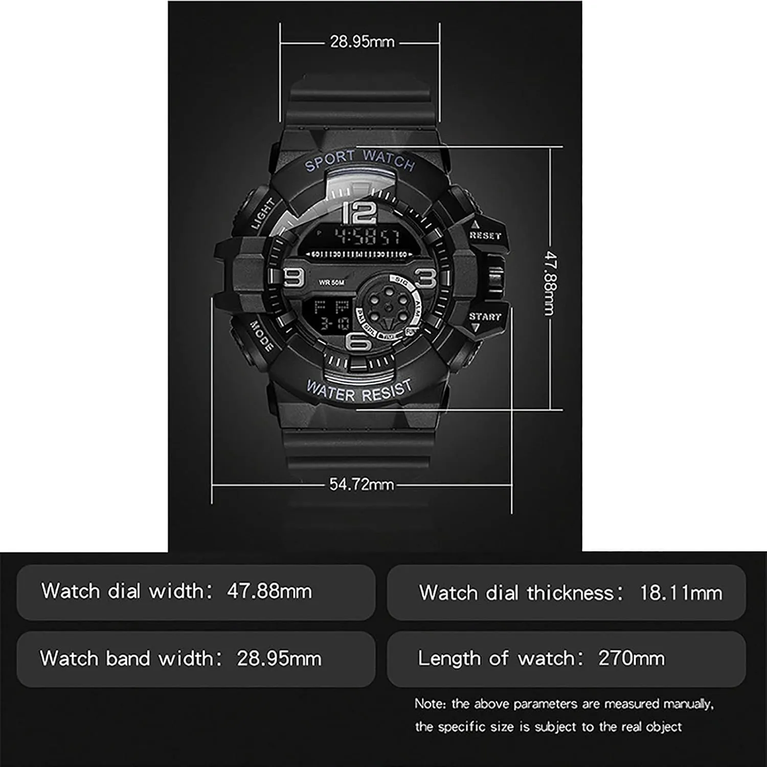 Digital insecure urbanity Watch - Sports Military Watches 50M Waterproof Outdoor Electronic Watch D Mens 