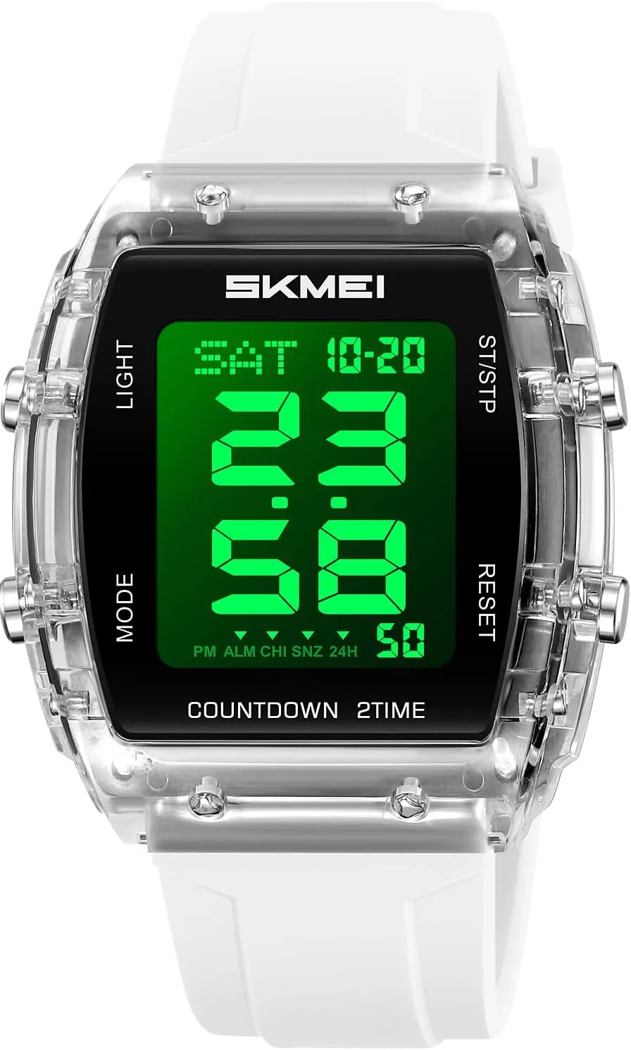 Digital Multi-Function Watch for Men Irregular Barrel Shaped Business Men's Watch Fashion Waterproof Sports Women Watches and Mens,Colorful attach Silicone Band,Men's Gifts,Women's Gift MASTOP 